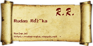 Rudas Réka névjegykártya